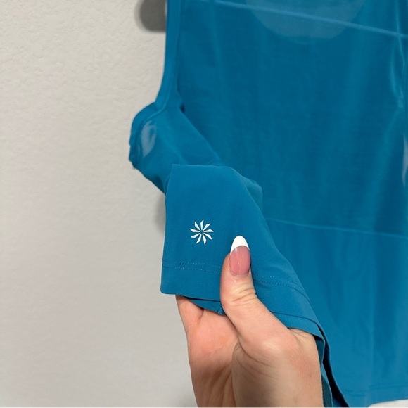 Athleta Women’s Workout Tank Top Blue Sleeveless Mesh Size Small Gym Yoga *Read* - Picture 4 of 5